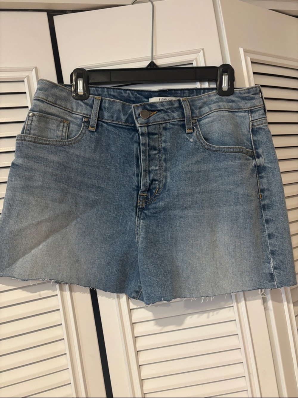 Fidelity Jimi Denim Light Blue Jean Boyfriend Shorts